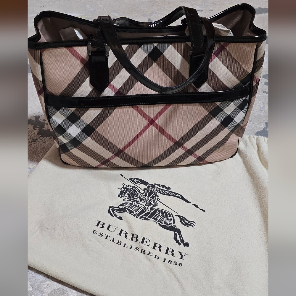 Burberry Beige Nova Check Tote Bag